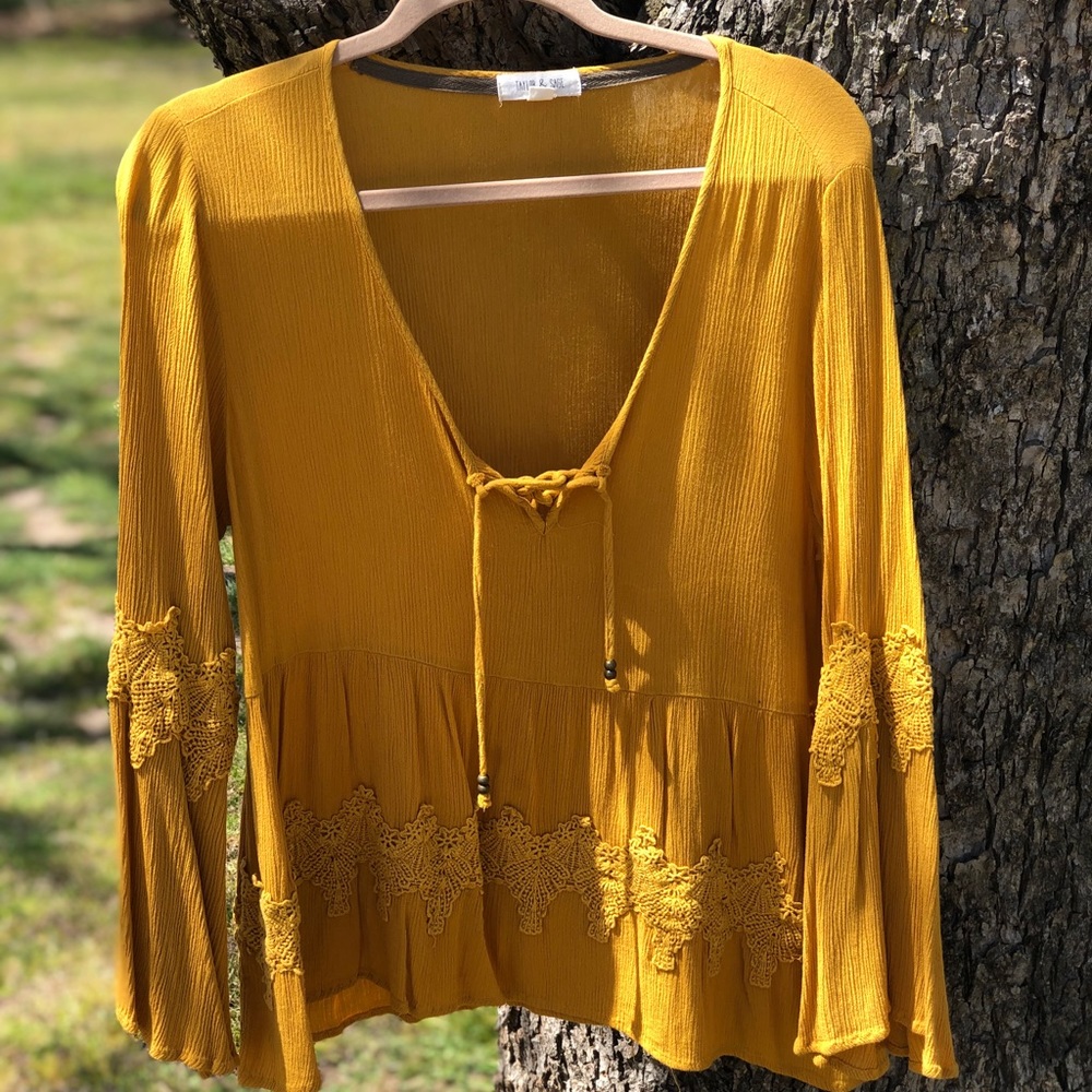 Taylor and Sage Mustard Blouse